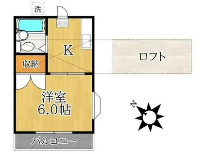 アークハイツ(1K/1階)の間取り写真