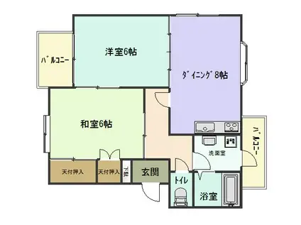 メゾンGP(2DK/1階)の間取り写真