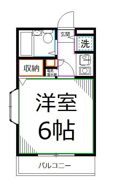 アメニティ・93(1K/2階)の間取り写真