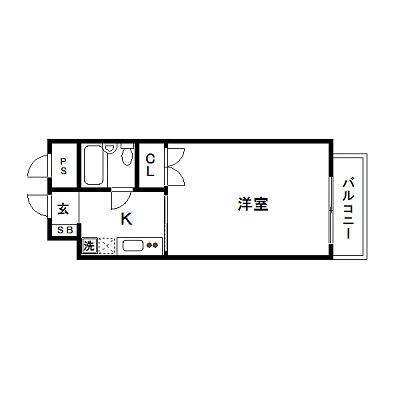 ヴェルコート上幟(1K/4階)の間取り写真