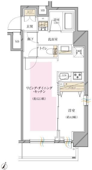 シティインデックス神田(1LDK/9階)の間取り写真