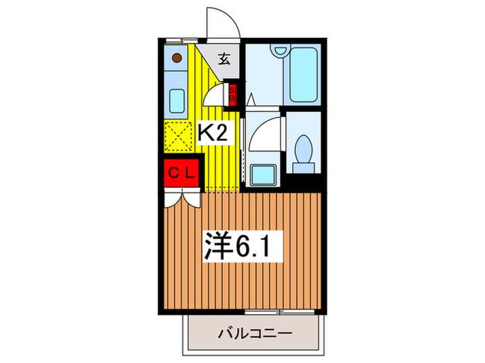 グランデュール桜木(1K/2階)の間取り写真