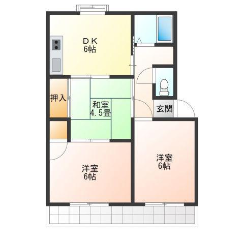 コーポ小林(3DK/1階)の間取り写真