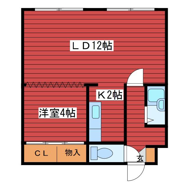 LUNANORD(1LDK/4階)の間取り写真