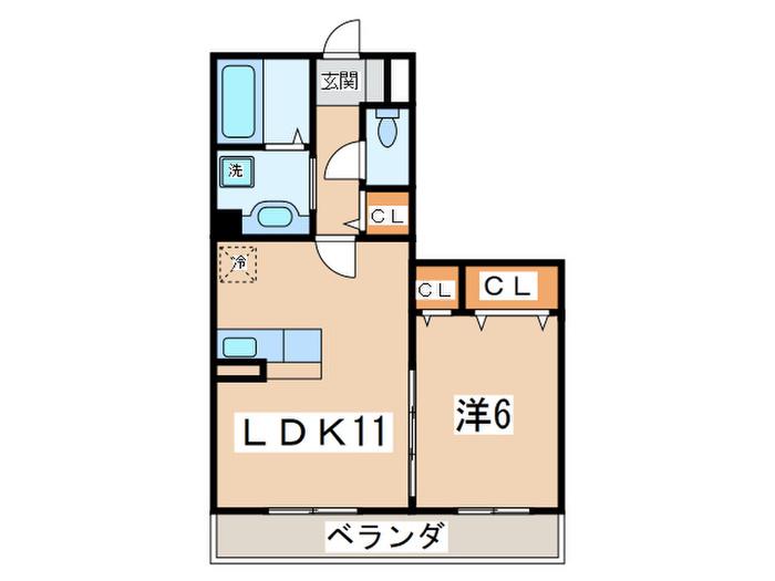 パークサイドレジデンス湘南(1LDK/1階)の間取り写真