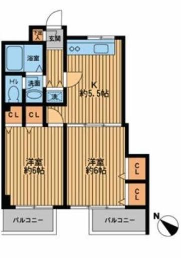 プライムアーバン新宿落合(2K/5階)の間取り写真