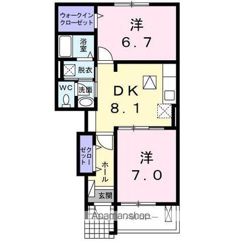 サン・スカイIII(2DK/1階)の間取り写真
