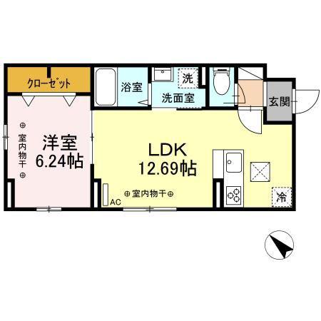 サイドコート(1LDK/1階)の間取り写真