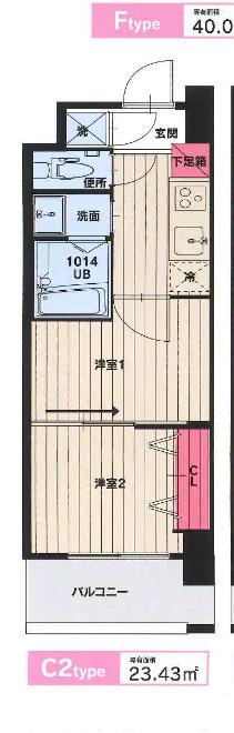 CLUB ORIENT BLD NO.102(2K/3階)の間取り写真