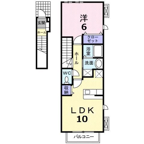 アビタシオンA(1LDK/2階)の間取り写真