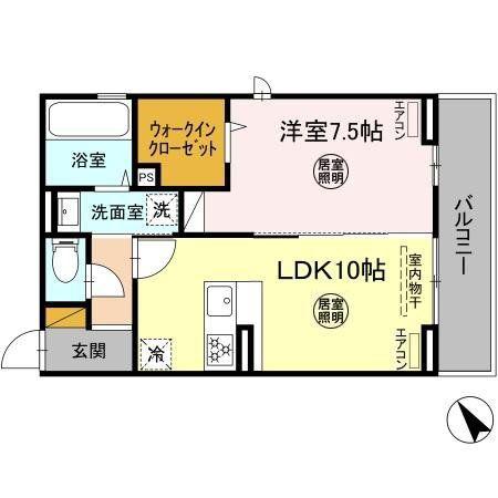 DROOM花園(1LDK/3階)の間取り写真