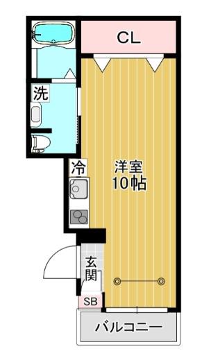 フェリーチェ一橋学園(ワンルーム/1階)の間取り写真