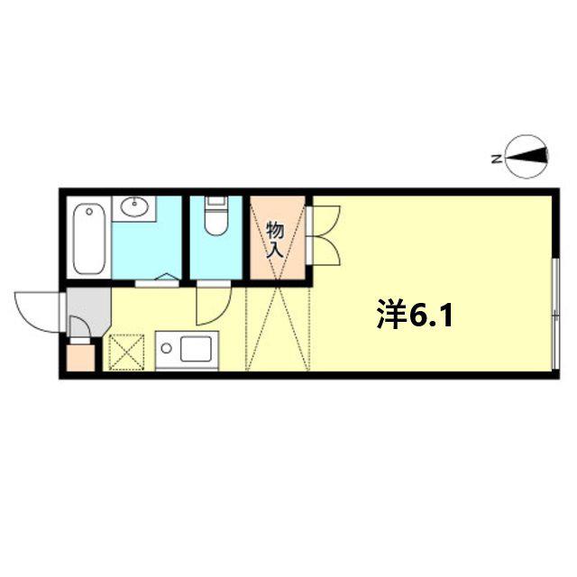 レオパレスFAMILLE(ワンルーム/2階)の間取り写真
