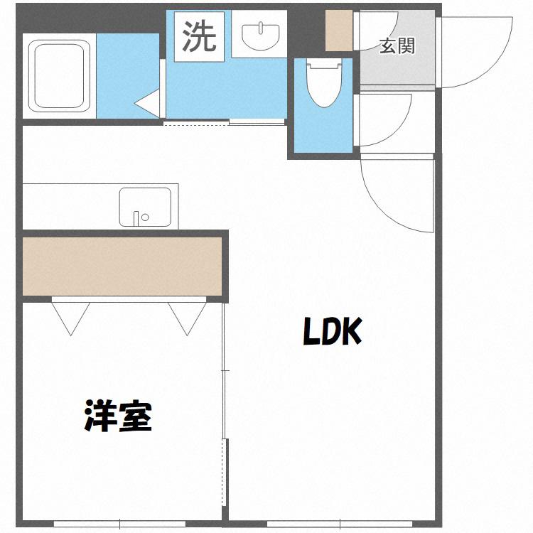 CILIEGIO南郷(1LDK/4階)の間取り写真