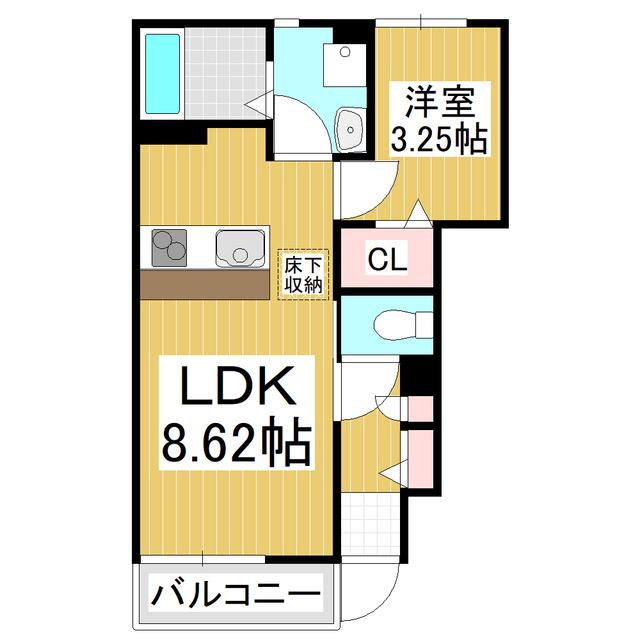 クレセール桔梗(1LDK/1階)の間取り写真