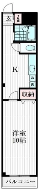 イノビル(1K/2階)の間取り写真