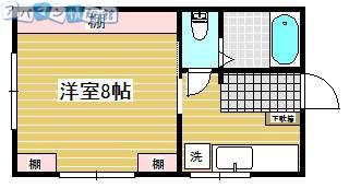 ハウスブライト(1K/2階)の間取り写真