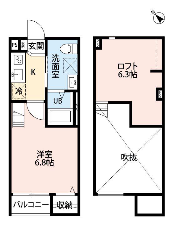 シーニュ金岡(1K/2階)の間取り写真