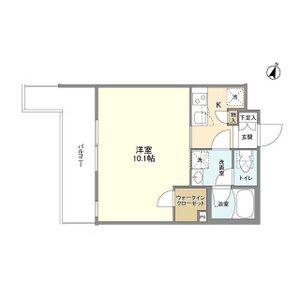 ウェルスクエア芦屋(1K/3階)の間取り写真