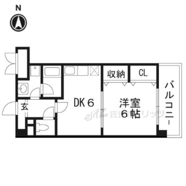 フロンティア中川(1DK/2階)の間取り写真