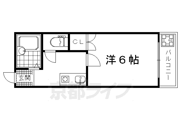 ヴィラ花池(1K/1階)の間取り写真