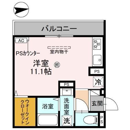 SINCERITE(ワンルーム/2階)の間取り写真