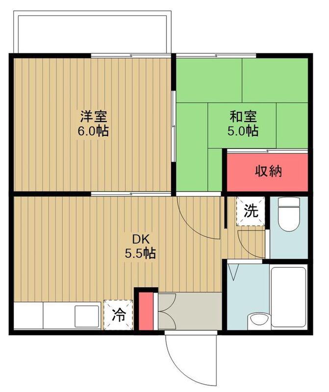 メゾン21(2DK/2階)の間取り写真