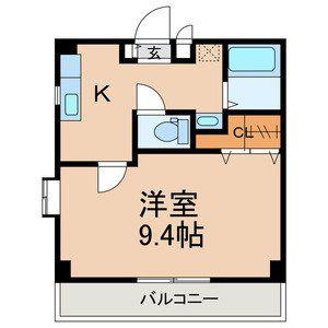 サンサーレ稲荷(1K/2階)の間取り写真