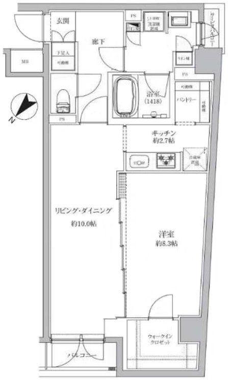 GENOVIA北池袋SKYGARDEN(1LDK/4階)の間取り写真
