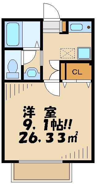 ハイムひいらぎ(1K/1階)の間取り写真