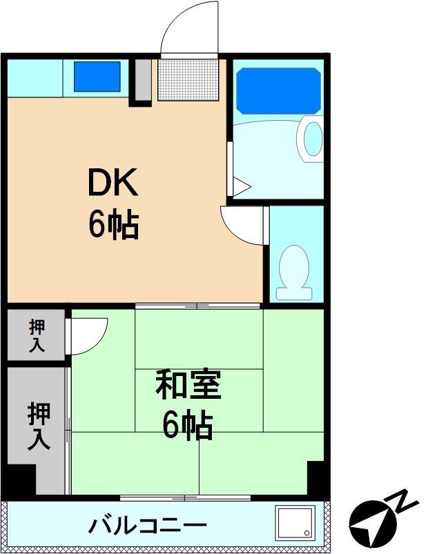 メゾンY・N(1DK/2階)の間取り写真