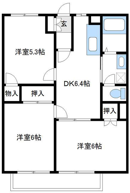 プレジデント(3DK/2階)の間取り写真