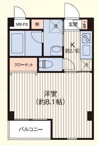 ファースト レジデンス(1K/2階)の間取り写真