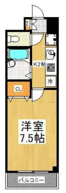 クレスト多摩センター(1K/3階)の間取り写真