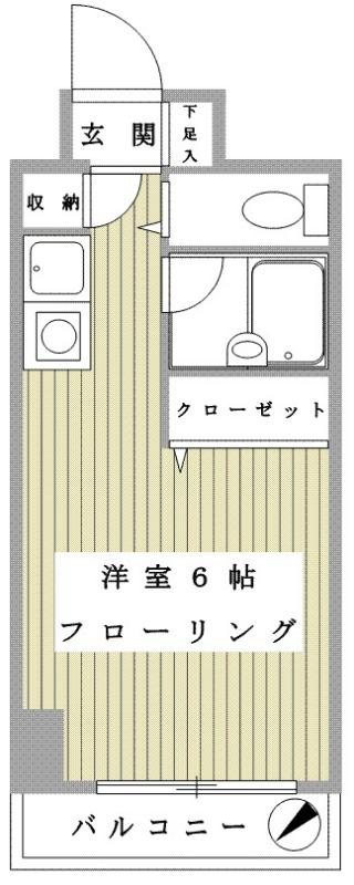 ライオンズマンション横浜大通公園第3(ワンルーム/2階)の間取り写真