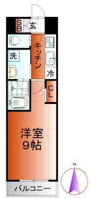 殿町デントヒルズ(1K/5階)の間取り写真