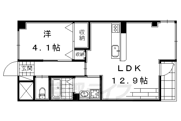 パラシオレイ(1LDK/2階)の間取り写真