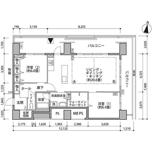 東雲キャナルコートCODAN17号棟(2LDK/9階)の間取り写真