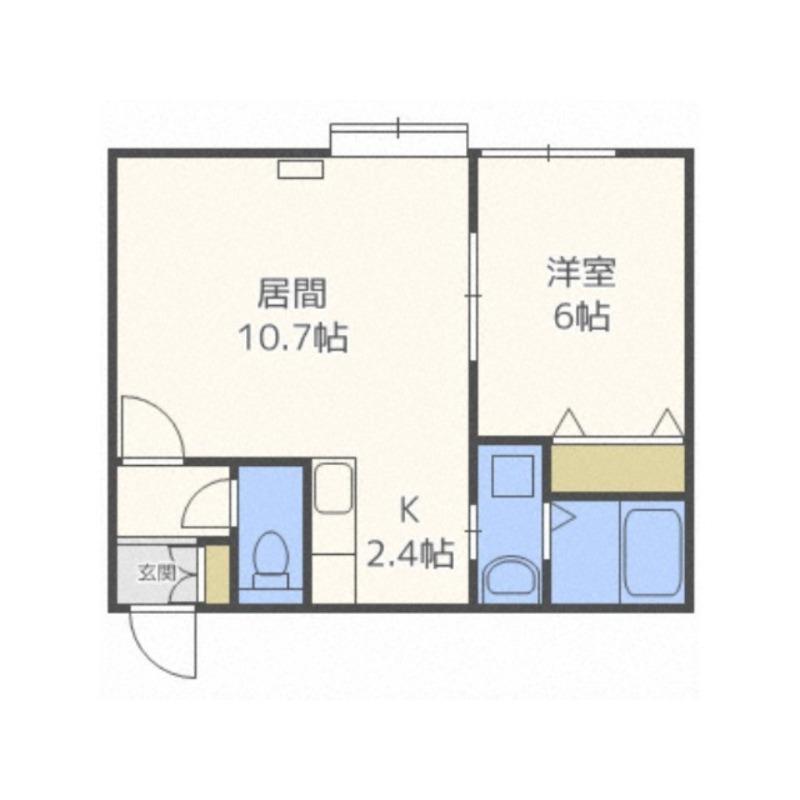 フィーノ美園(1LDK/2階)の間取り写真