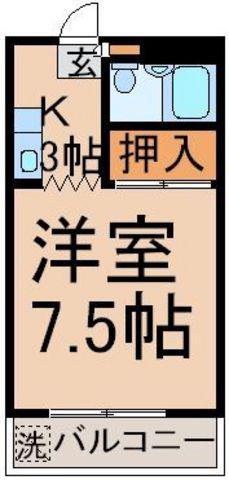 TMハイツ(1K/1階)の間取り写真