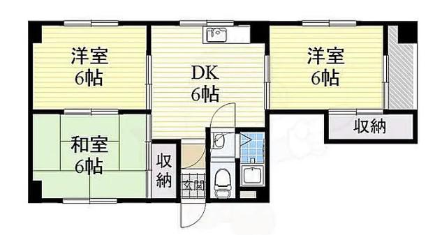 グランビルド南巽(3DK/8階)の間取り写真