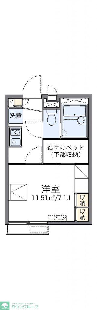 レオパレスグリーンヒルズ 駒沢(1K/2階)の間取り写真
