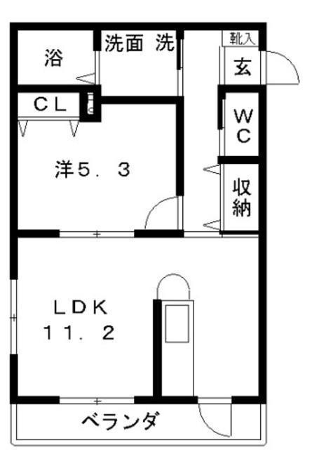 グランドールパレス(1LDK/1階)の間取り写真