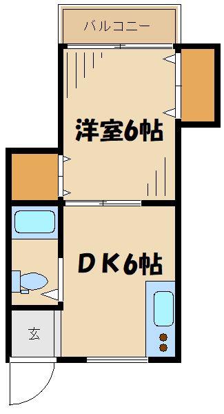 第2ひばりマンション(1K/3階)の間取り写真