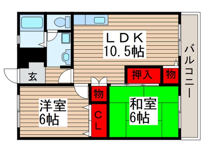 松丸コーポラス(2LDK/1階)の間取り写真