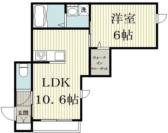 GARDEN HILL(1LDK/1階)の間取り写真