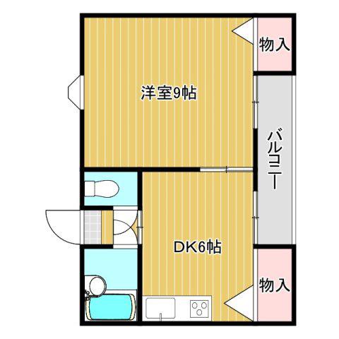 パステル東幸(1DK/3階)の間取り写真