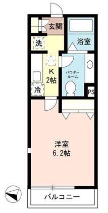 エトワール常盤B(1K/1階)の間取り写真