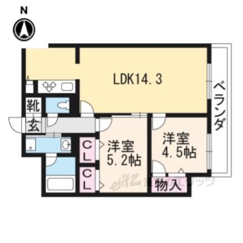 セントリヴィエ二条(2LDK/6階)の間取り写真