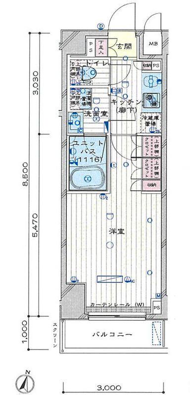 ルーブル下丸子伍番館(1K/5階)の間取り写真